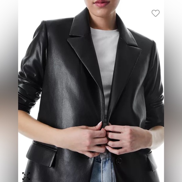 NWT RARE Authentic Streetwear Edgy Tailored Alice + Olivia Faux Leather Jacket - Picture 5 of 13